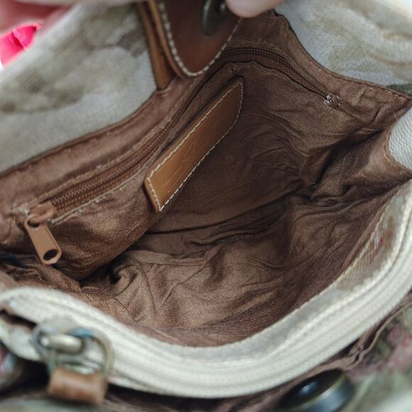 Fossil Small Canvas Crossbody Tote Floral No. 54 Original Premium Bag Mini Brown - Picture 12 of 16